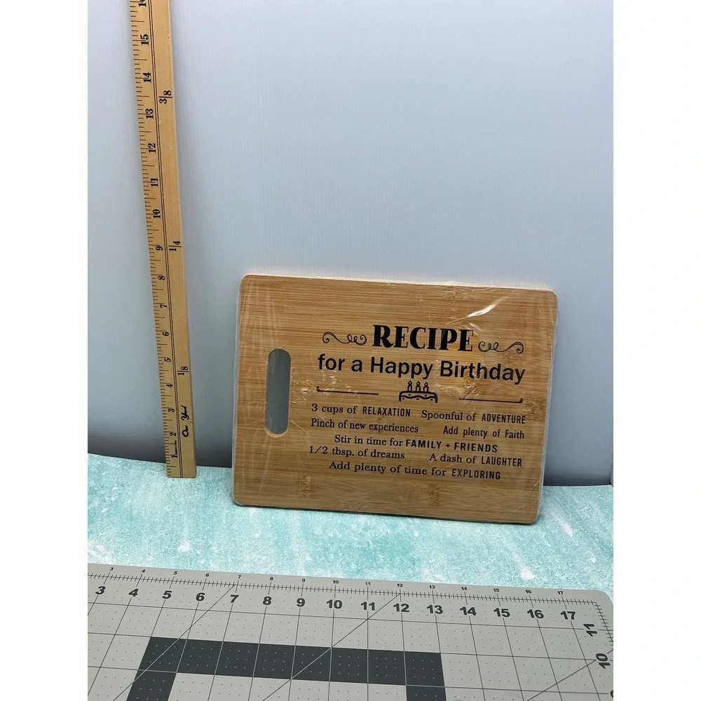 Birthday Recipe Bamboo‎ Cutting Board Fun Decor Kitchen New Sealed Gift Idea